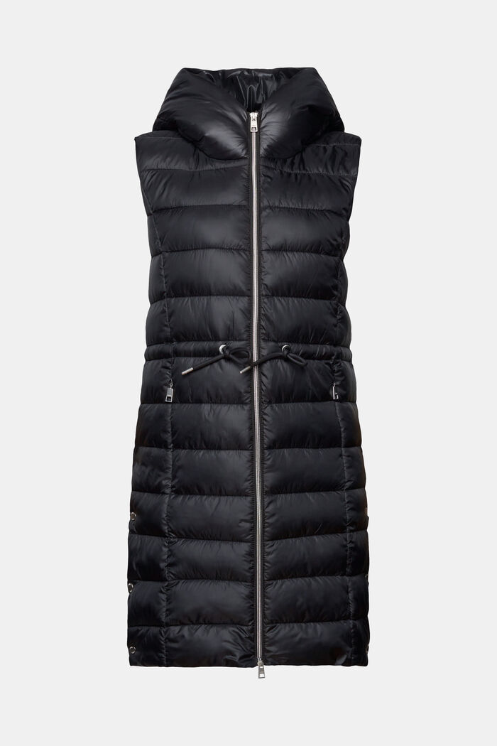 Lang quiltet vest, BLACK, detail image number 6