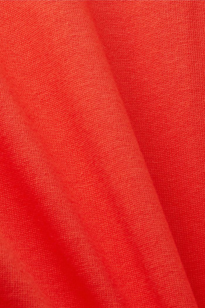 T-shirt i økologisk bomuld med geometrisk print, ORANGE RED, detail image number 5