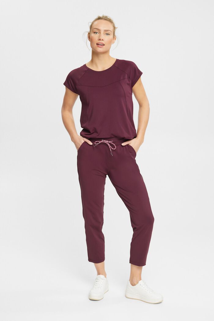 Cropped joggers i jersey med E-DRY, BORDEAUX RED, detail image number 5