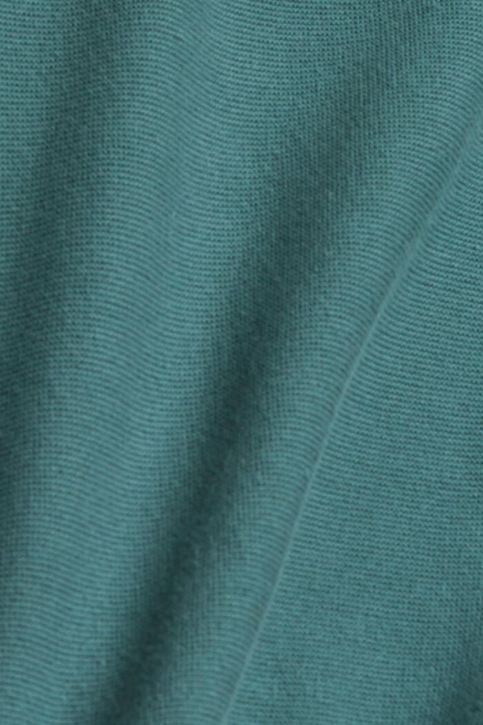 Sweater af 100% økologisk bomuld, TEAL BLUE, detail image number 1