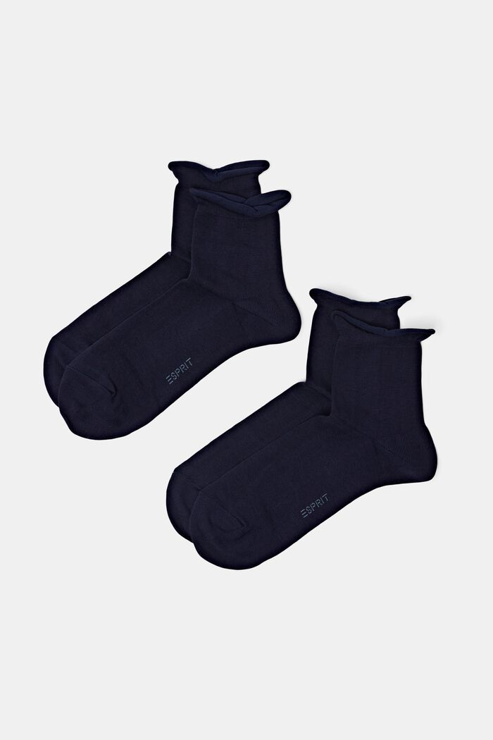 Pakke m. 2 par strikkede sokker, SPACE BLUE, detail image number 0
