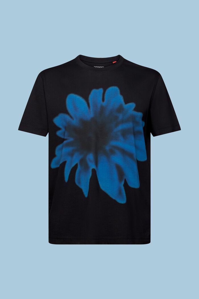 T-shirt i pimabomuld med print, BLACK, detail image number 7