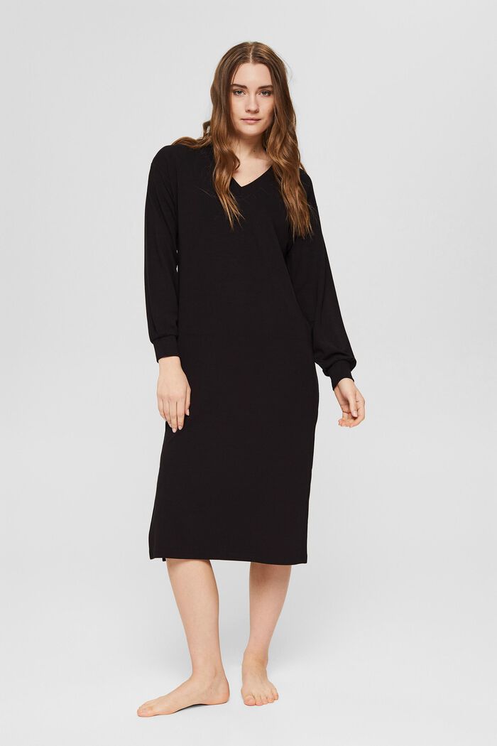 Loungewear-kjole, LENZING™ ECOVERO™, BLACK, detail image number 1