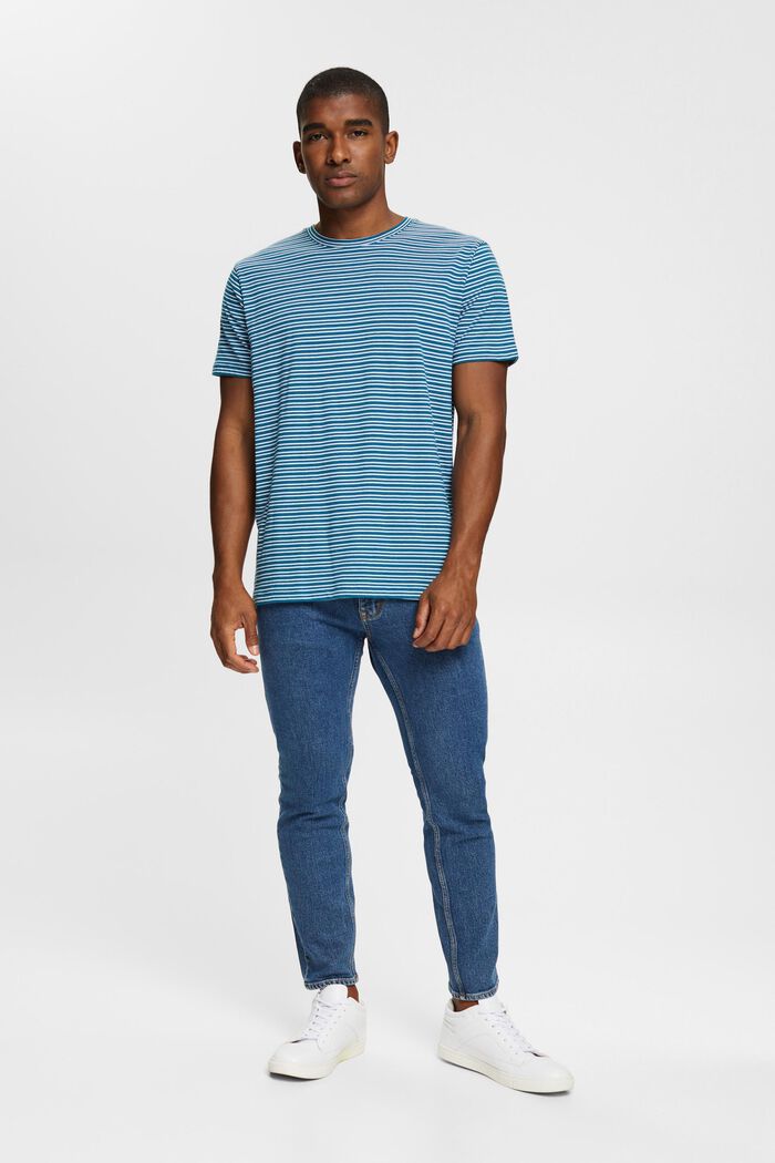 Jersey-T-shirt, 100% bomuld, PETROL BLUE, detail image number 4