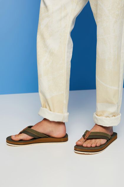 Flip flop-sandaler med detaljer i kunstlæder