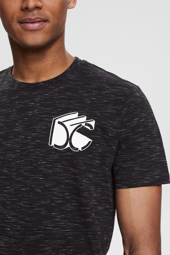 Meleret T-shirt i jersey med 3D-logoprint, BLACK, detail image number 1