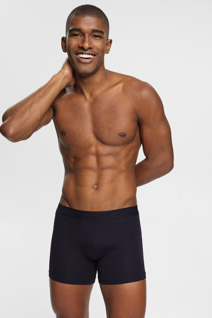 Multipakke med lange shorts i bomuldsstretch til mænd, NAVY, detail image number 0