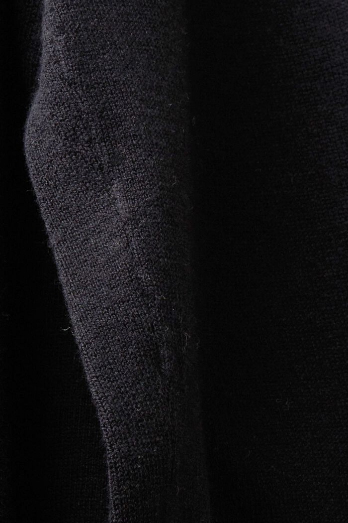 Strikbukser med høj talje og vide ben, BLACK, detail image number 6