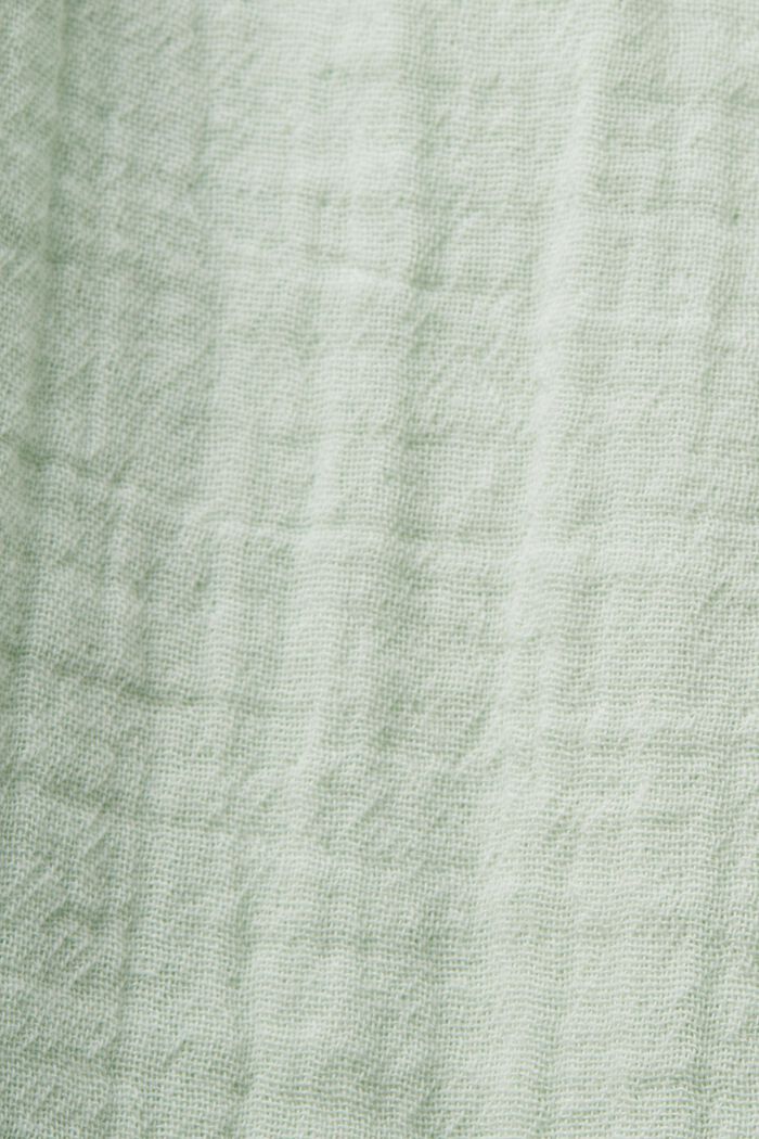 Bukser med vide ben, 100 % bomuld, DUSTY GREEN, detail image number 4