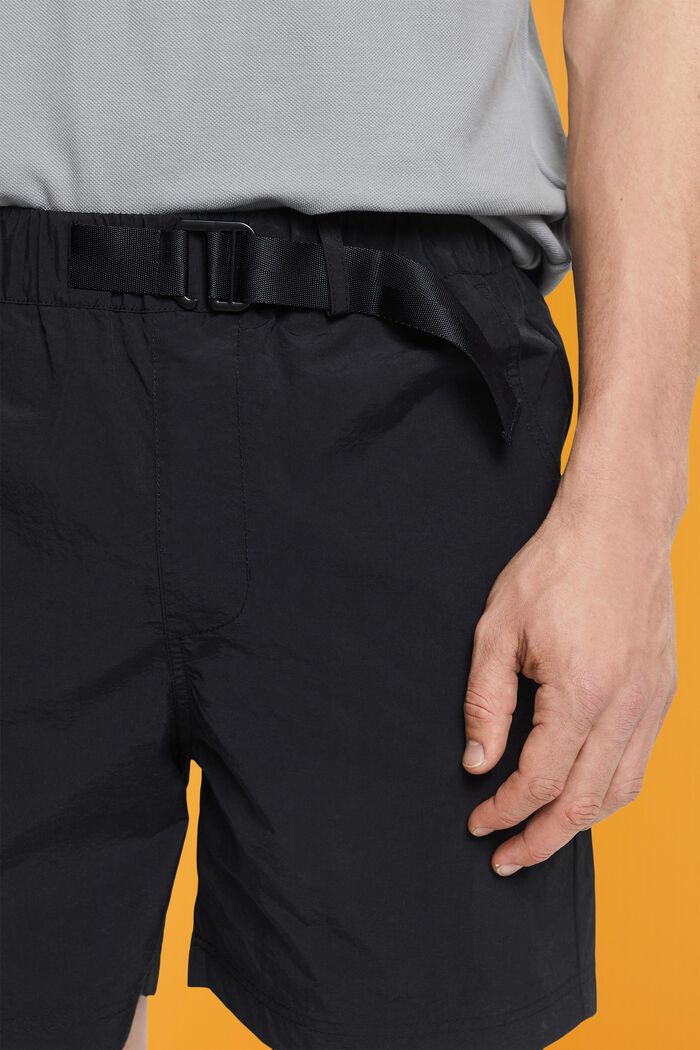 Shorts med integreret bælte, BLACK, detail image number 2