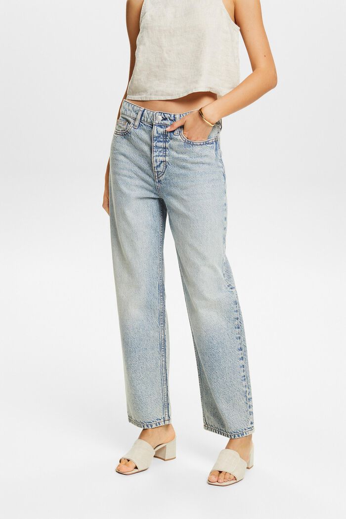 Løstsiddende retro-jeans med lav talje, BLUE LIGHT WASHED, detail image number 0