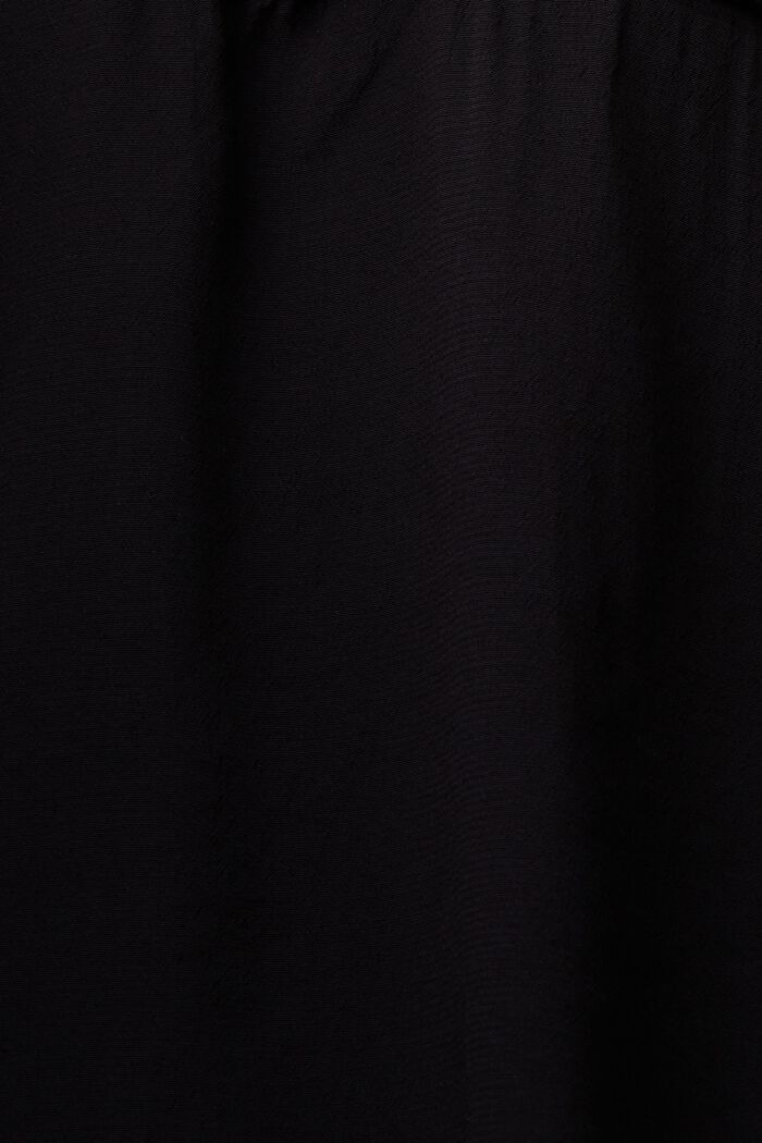 Crepebluse med rynkede ærmer, BLACK, detail image number 5