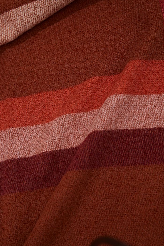 Genanvendte materialer: ternet, vævet tørklæde med frynser, RUST BROWN, detail image number 1