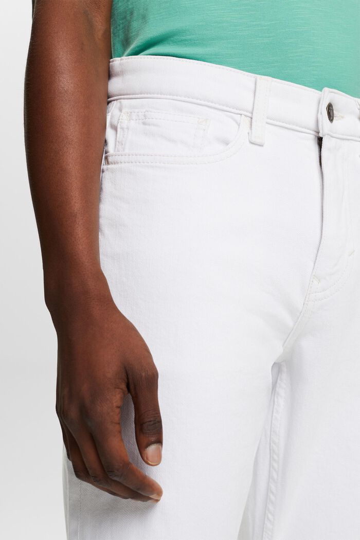 Slim jeans med mellemhøj talje, WHITE, detail image number 4