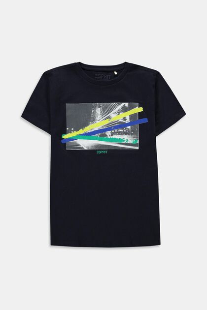 T-shirt med print, NAVY, overview