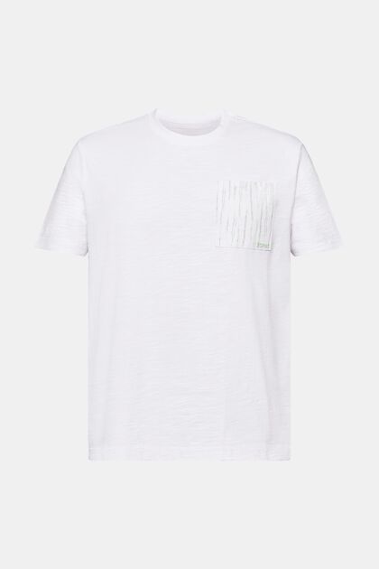 T-shirt i bomuldsslub med lomme og logo