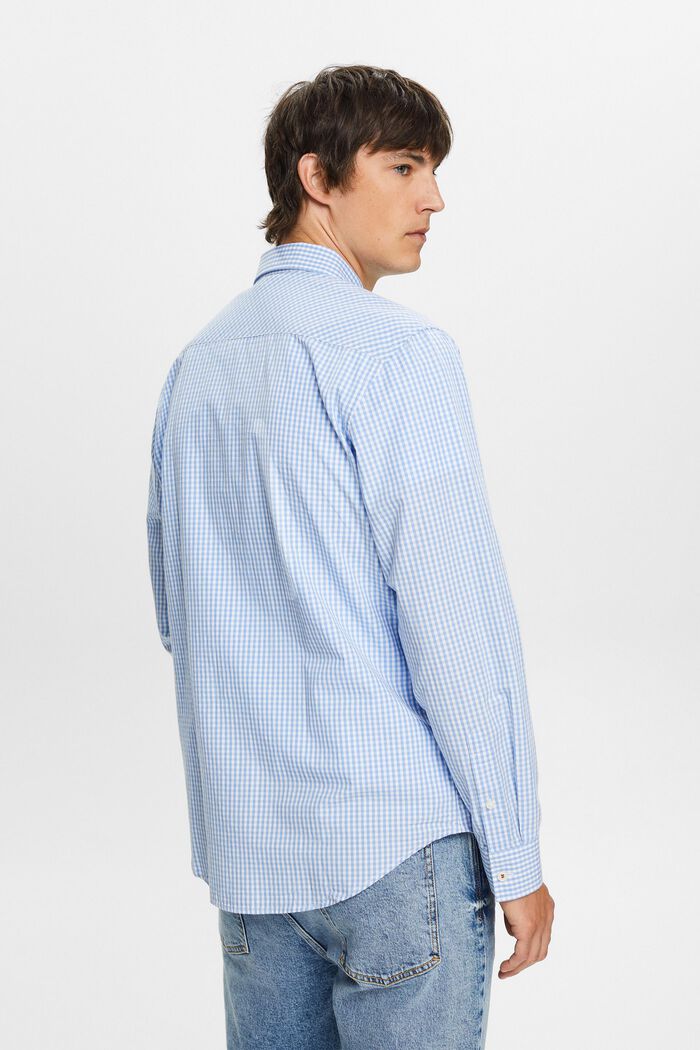 Button down-skjorte med vichytern, 100 % bomuld, BRIGHT BLUE, detail image number 3