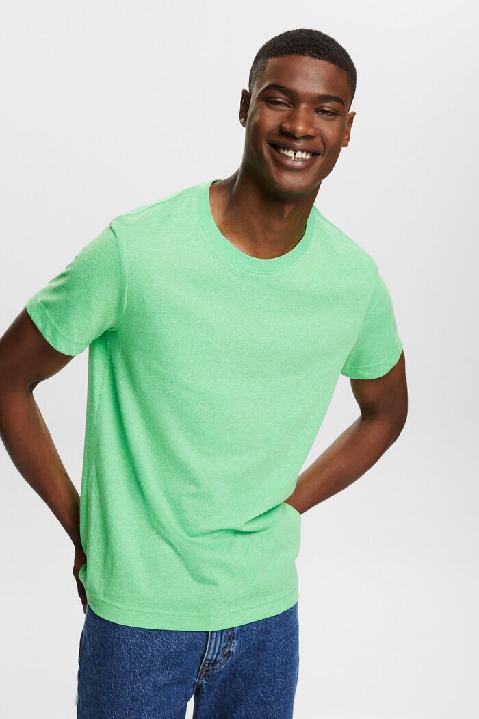 Melange-T-shirt, CITRUS GREEN, detail image number 0