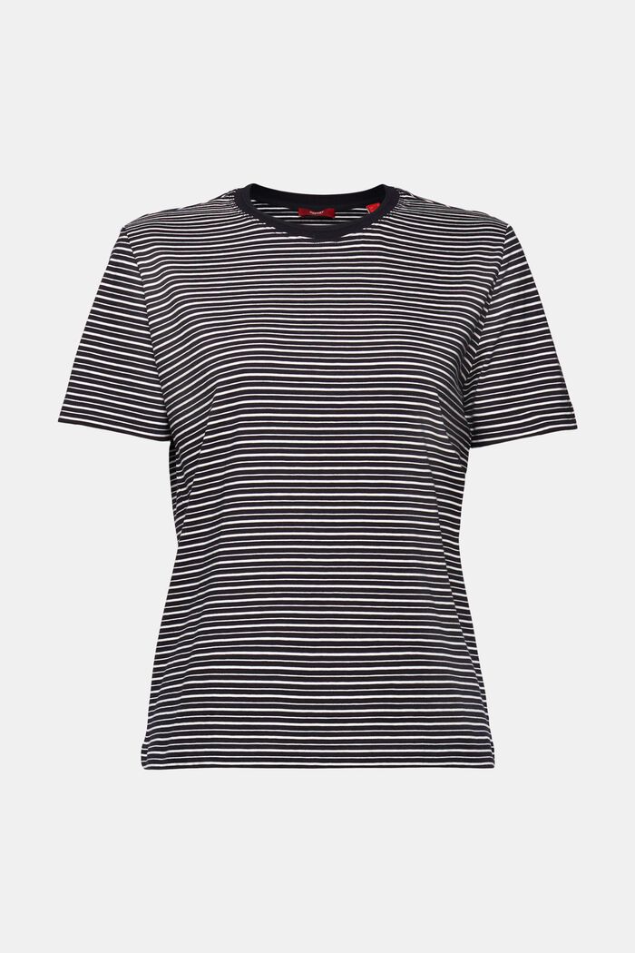 T-shirt med striber, 100% bomuld, BLACK, detail image number 6