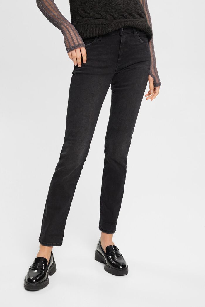 Jeans med lige ben, BLACK DARK WASHED, detail image number 0