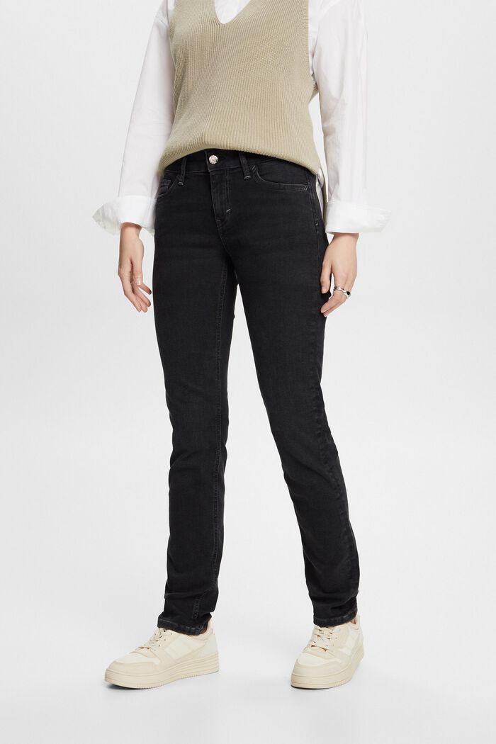 Slim-jeans med høj talje, BLACK RINSE, detail image number 0
