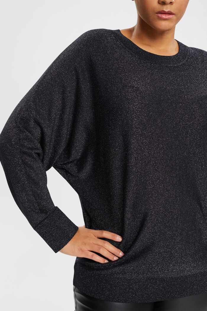 CURVY sweater med glimmereffekt, BLACK, detail image number 2