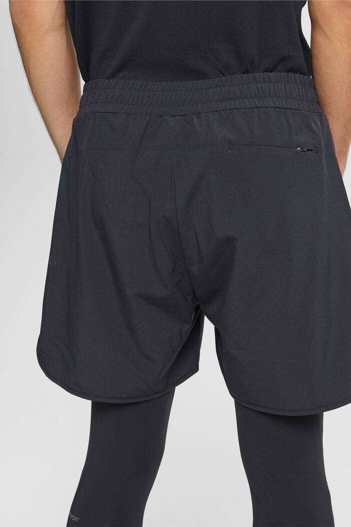 2-i-1 shorts med leggings, E-DRY, BLACK, detail image number 4