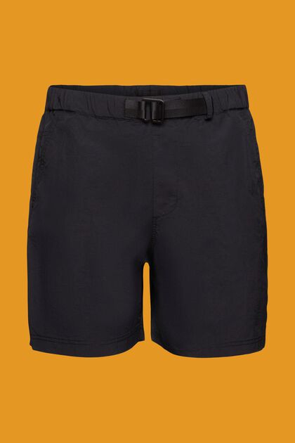 Shorts med integreret bælte, BLACK, overview