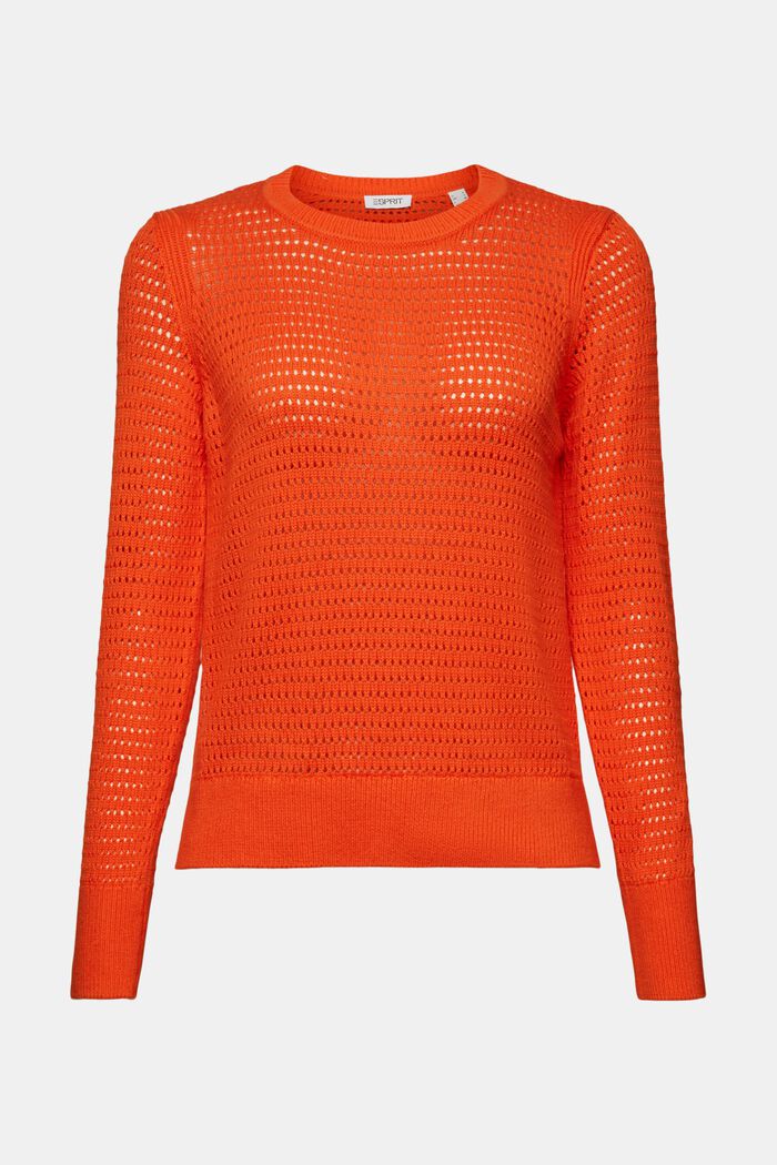 Sweater i mesh, BRIGHT ORANGE, detail image number 6
