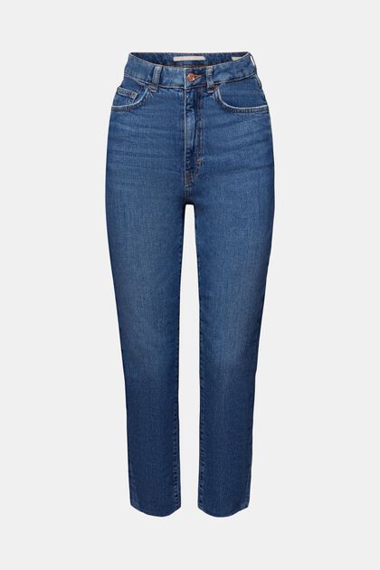 Jeans med ekstra høj talje og flosset kant