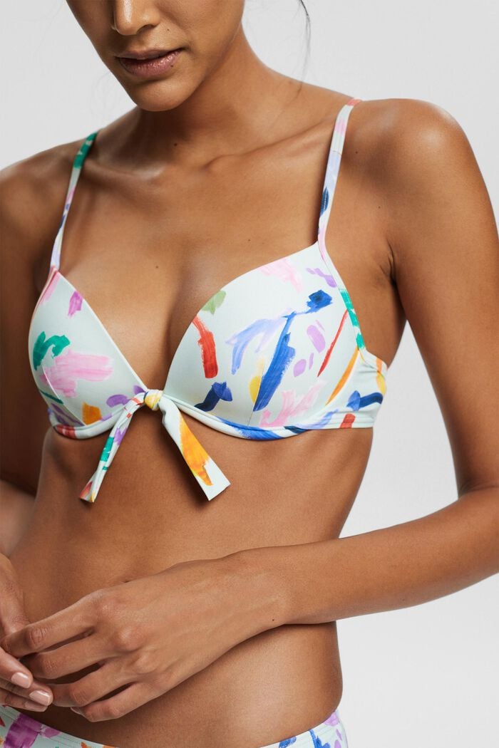 Genanvendte materialer: bikinitop med sløjfedetalje, LIGHT AQUA GREEN, detail image number 0