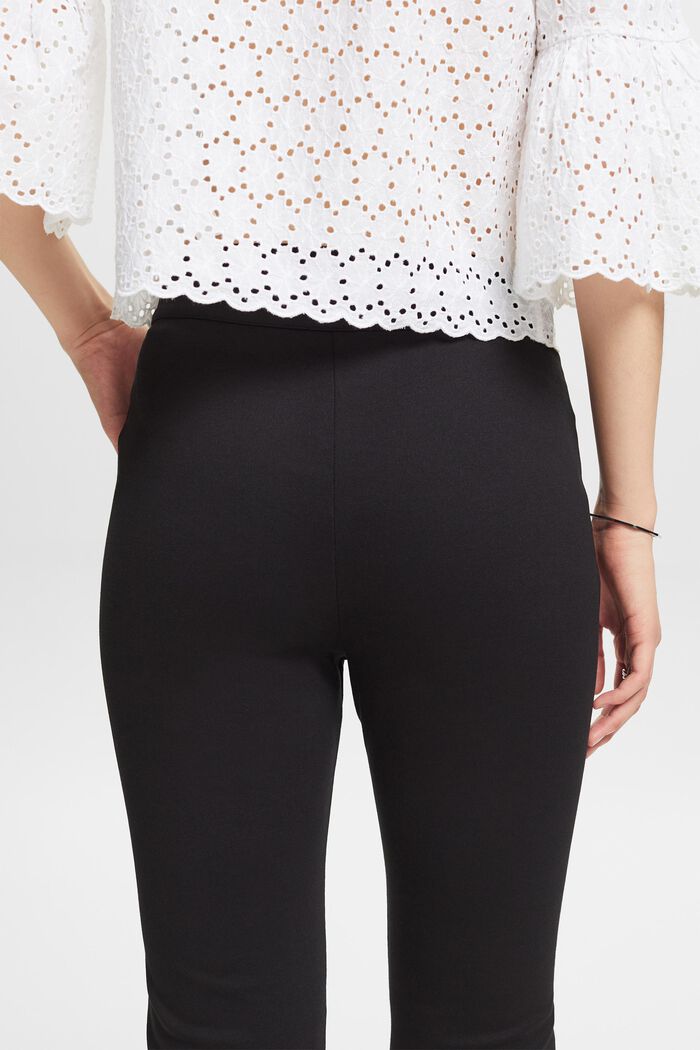 Punto-bukser med lynlås i kanten forneden, BLACK, detail image number 3