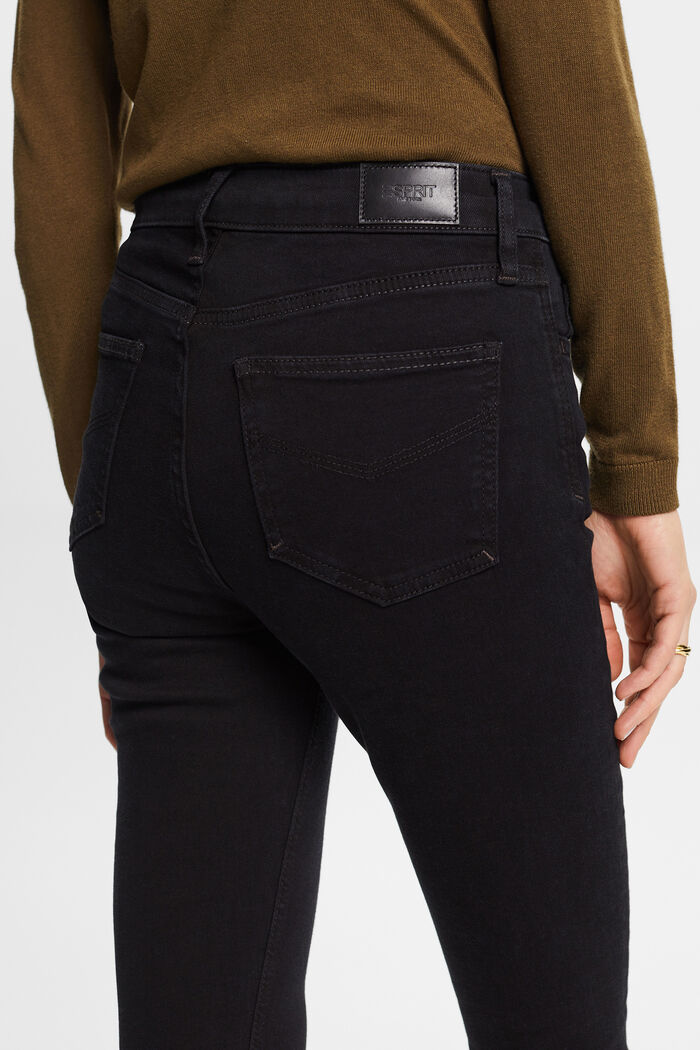 Skinny jeans med høj talje, BLACK DARK WASHED, detail image number 4