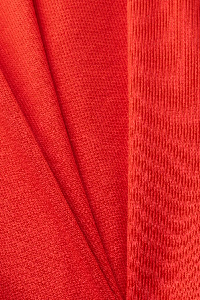 Jerseytop i ribstrik med blonde, RED, detail image number 5