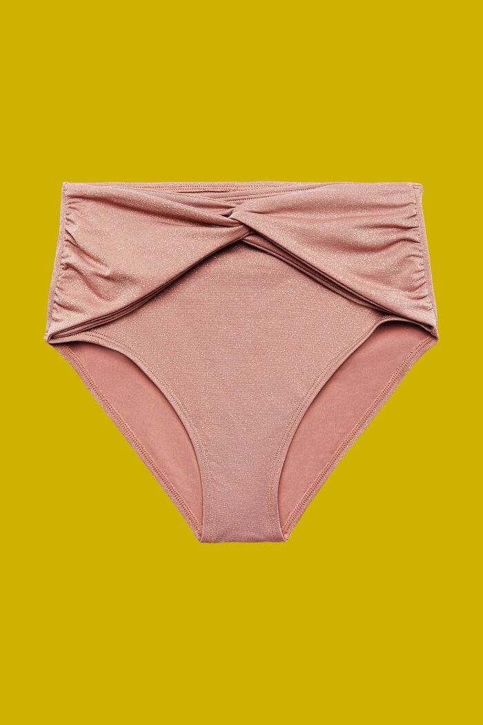 Genanvendt: funklende bikinitrusser med høj talje, CINNAMON, detail image number 3