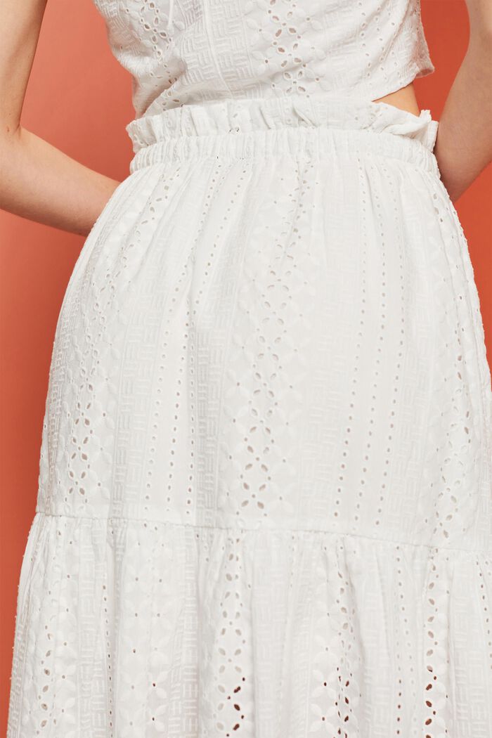 Broderet nederdel, LENZING™ ECOVERO™, WHITE, detail image number 4