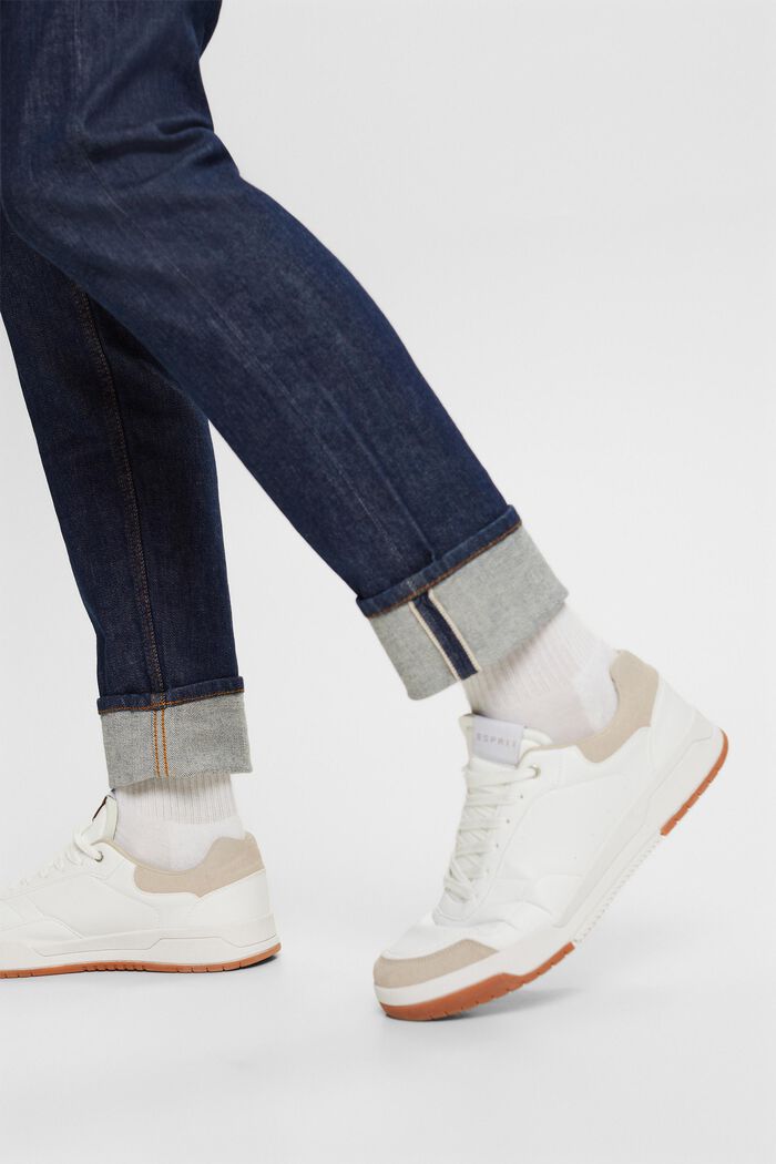 Slim jeans med ægkant og mellemhøj talje, BLUE RINSE, detail image number 2