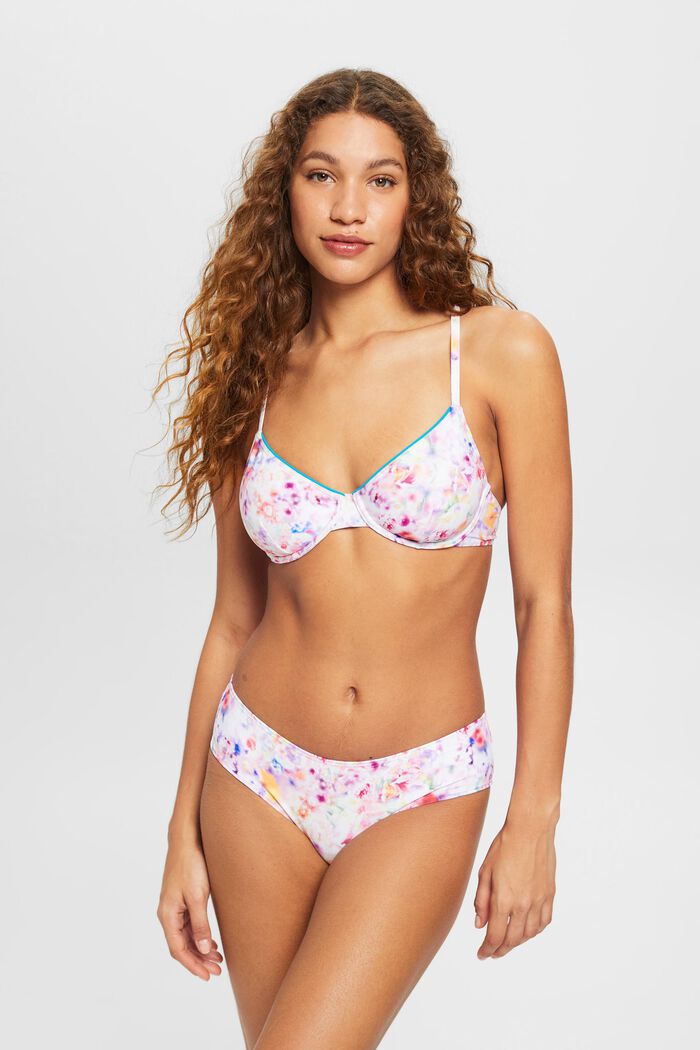 Hipster-bikinitrusser med blomsterprint, TEAL BLUE, detail image number 0