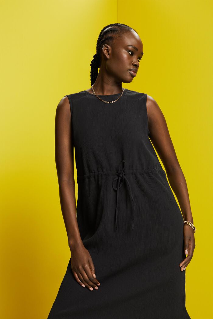 Krøllet maxi-kjole, BLACK, detail image number 0