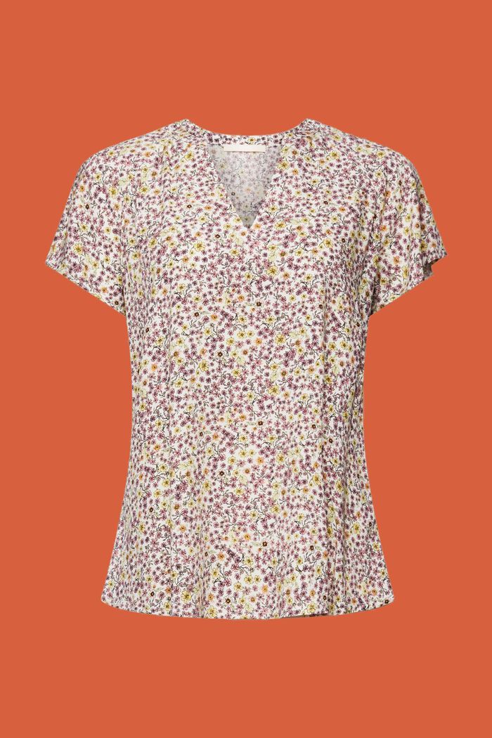Bluse med mønster, LENZING™ ECOVERO™, OFF WHITE, detail image number 6