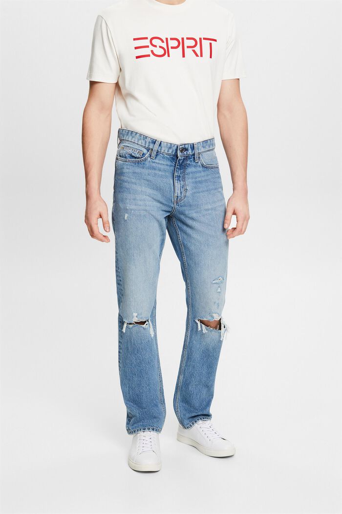 Lige jeans med mellemhøj talje, BLUE MEDIUM WASHED, detail image number 0
