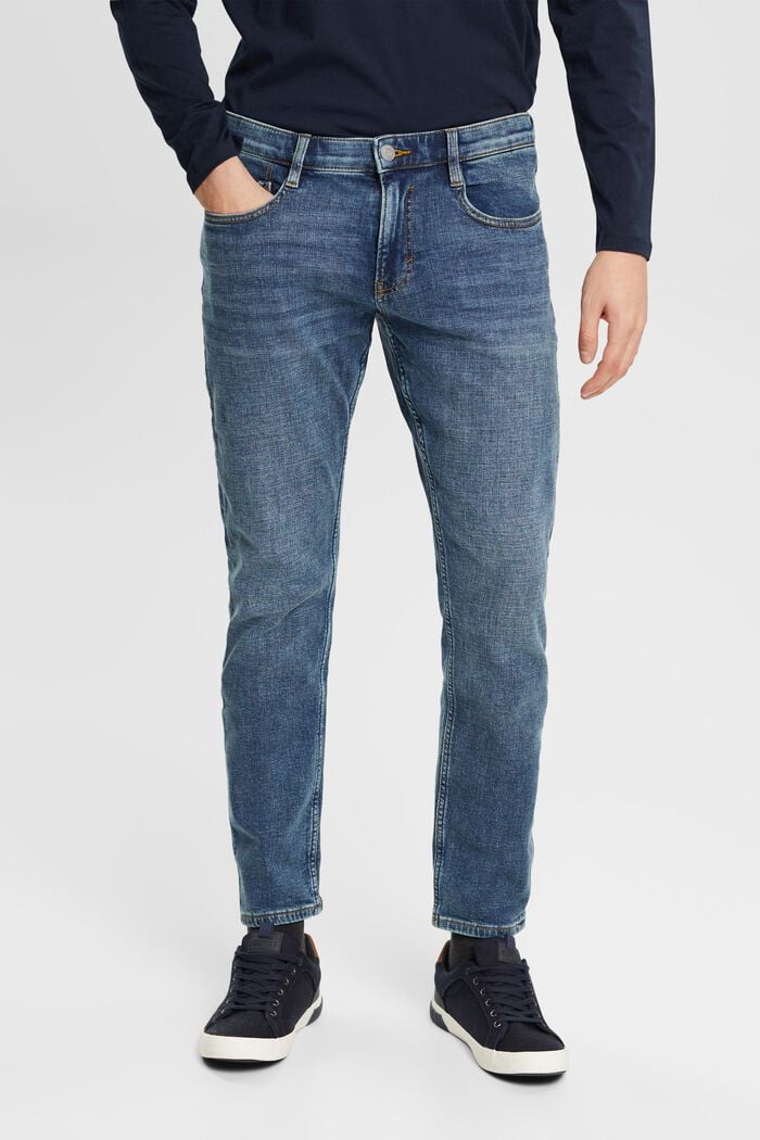 Jeans med børstet effekt, BLUE MEDIUM WASHED, detail image number 0