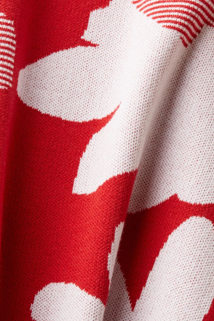 Jacquard-sweater i bomuld, DARK RED, detail image number 5