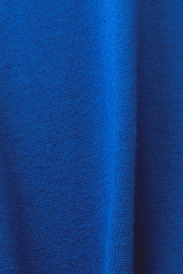 Polosweater i uld, BRIGHT BLUE, detail image number 5
