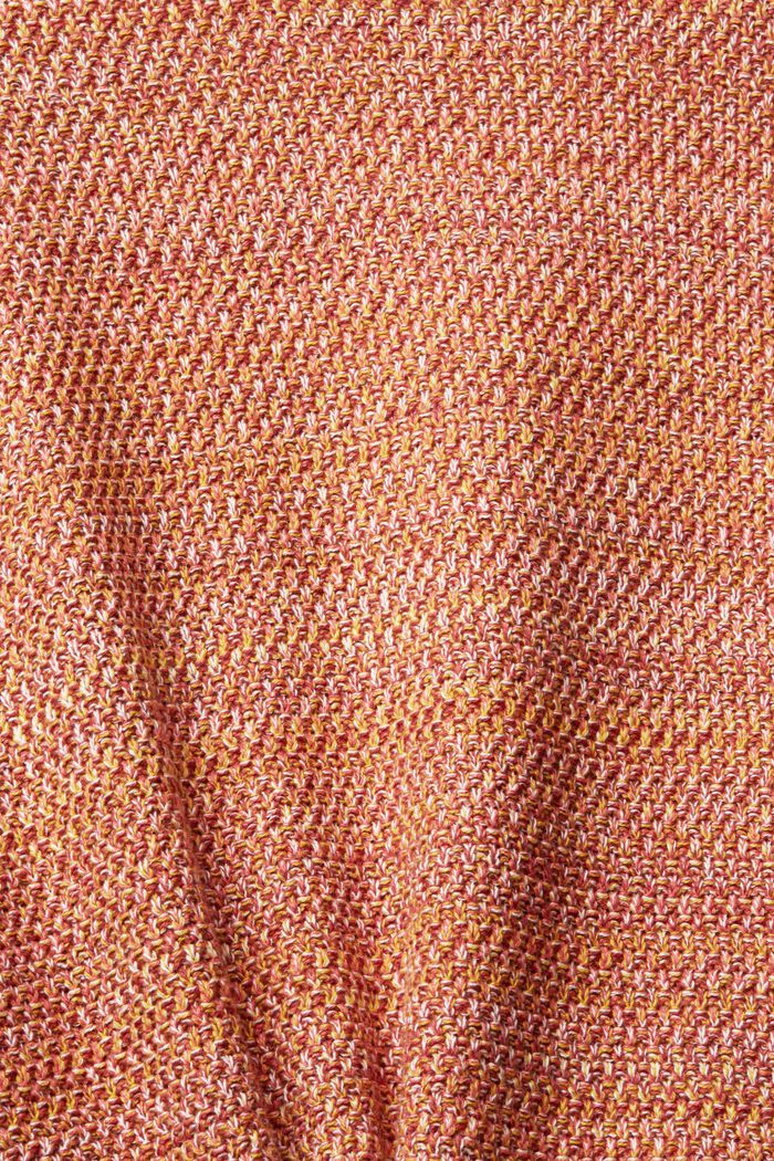 Tofarvet pullover i strik, TERRACOTTA, detail image number 5