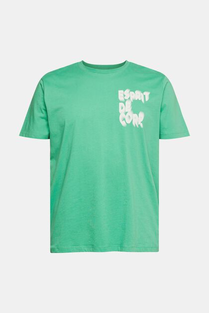 Jersey-T-shirt med print, GREEN, overview