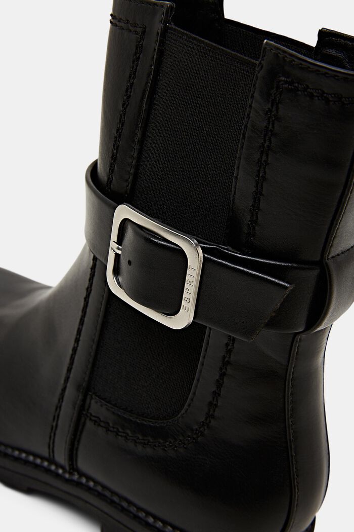 Chelsea støvler i vegansk læder med spændedetalje, BLACK, detail image number 3