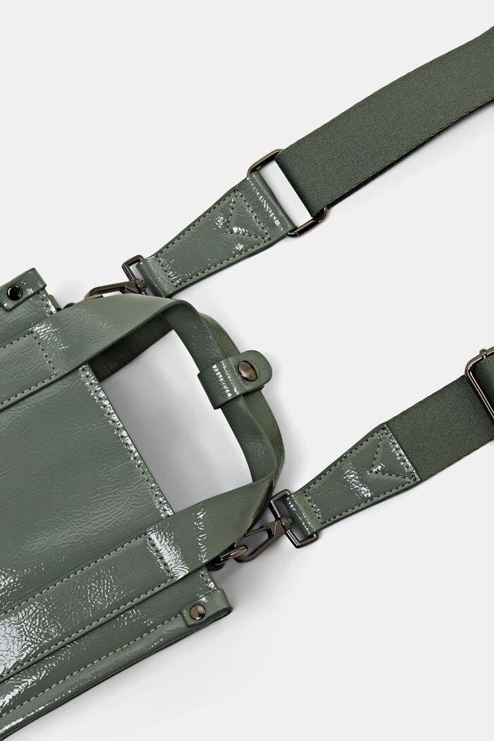 Håndtaske med aftagelig skulderrem, DUSTY GREEN, detail image number 4