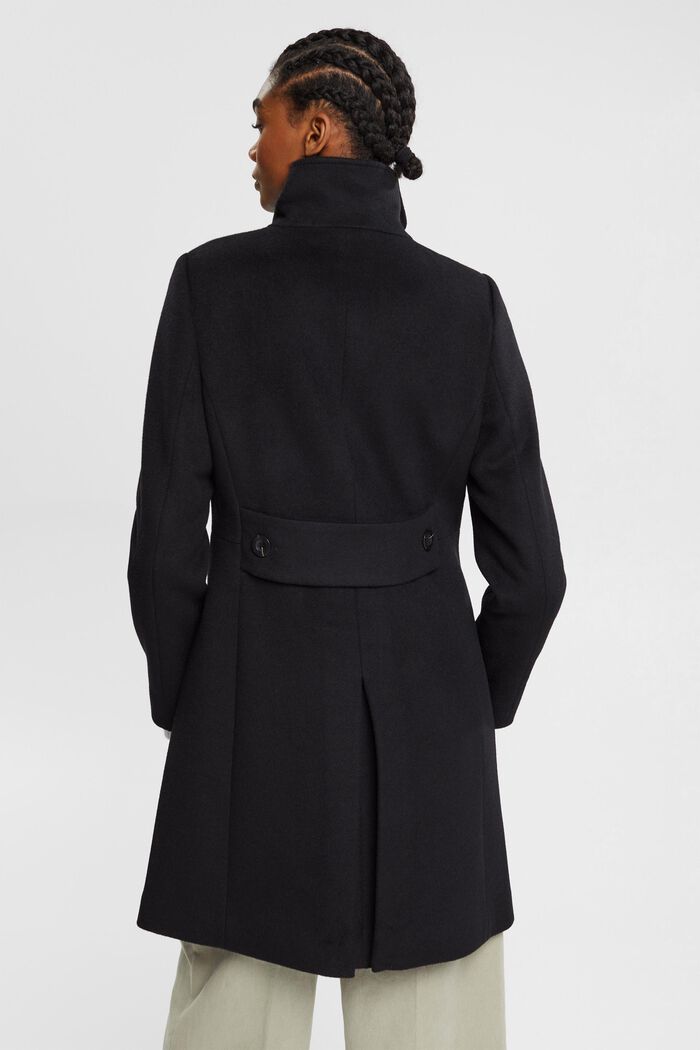 Frakke med uld, BLACK, detail image number 4