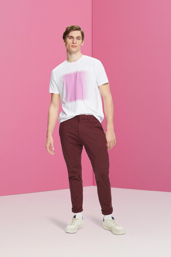 Bomulds-T-shirt med print, WHITE, detail image number 4